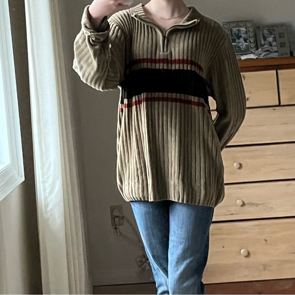 Soft Knitted Quarter Zip Sweater: